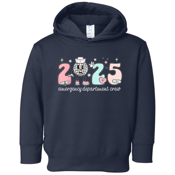 Retro Emergency Department Happy New Year 2025 Er Crew Nurse Toddler Hoodie