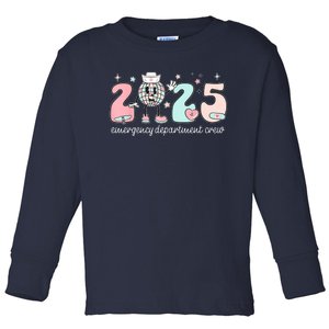 Retro Emergency Department Happy New Year 2025 Er Crew Nurse Toddler Long Sleeve Shirt