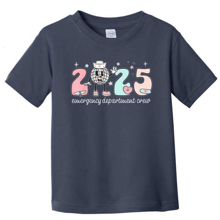 Retro Emergency Department Happy New Year 2025 Er Crew Nurse Toddler T-Shirt