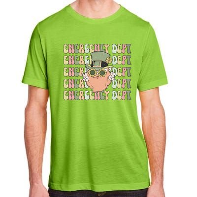 Retro Emergency Department St Patrick's Day Funny ER ED Nurse RN Teach Adult ChromaSoft Performance T-Shirt