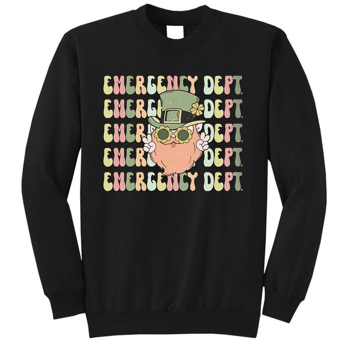 Retro Emergency Department St Patrick's Day Funny ER ED Nurse RN Teach Tall Sweatshirt