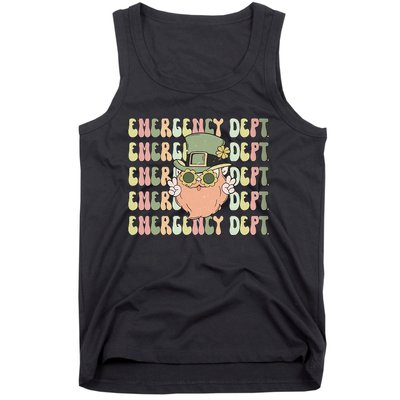 Retro Emergency Department St Patrick's Day Funny ER ED Nurse RN Teach Tank Top