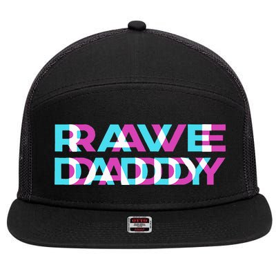 Rave Edm Daddy Music Festival Father Optical Trippy Illusion 7 Panel Mesh Trucker Snapback Hat