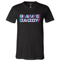 Rave Edm Daddy Music Festival Father Optical Trippy Illusion V-Neck T-Shirt