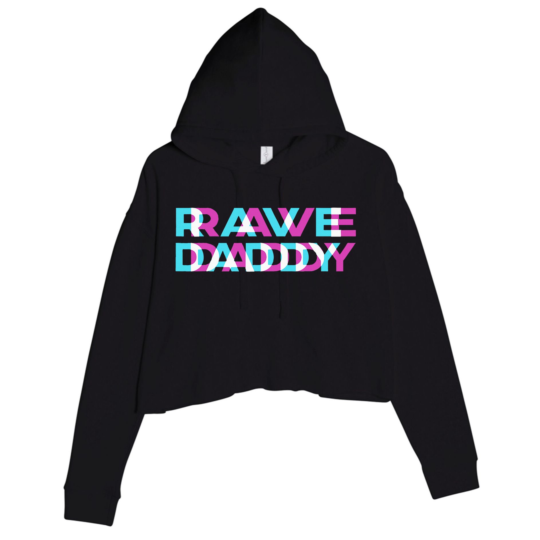 Rave Edm Daddy Music Festival Father Optical Trippy Illusion Crop Fleece Hoodie