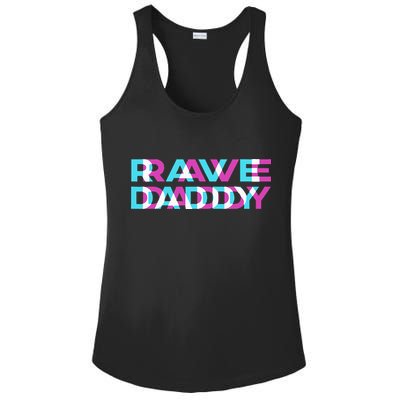 Rave Edm Daddy Music Festival Father Optical Trippy Illusion Ladies PosiCharge Competitor Racerback Tank