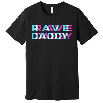 Rave Edm Daddy Music Festival Father Optical Trippy Illusion Premium T-Shirt