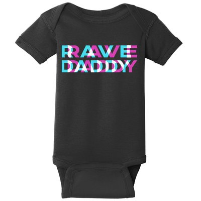 Rave Edm Daddy Music Festival Father Optical Trippy Illusion Baby Bodysuit