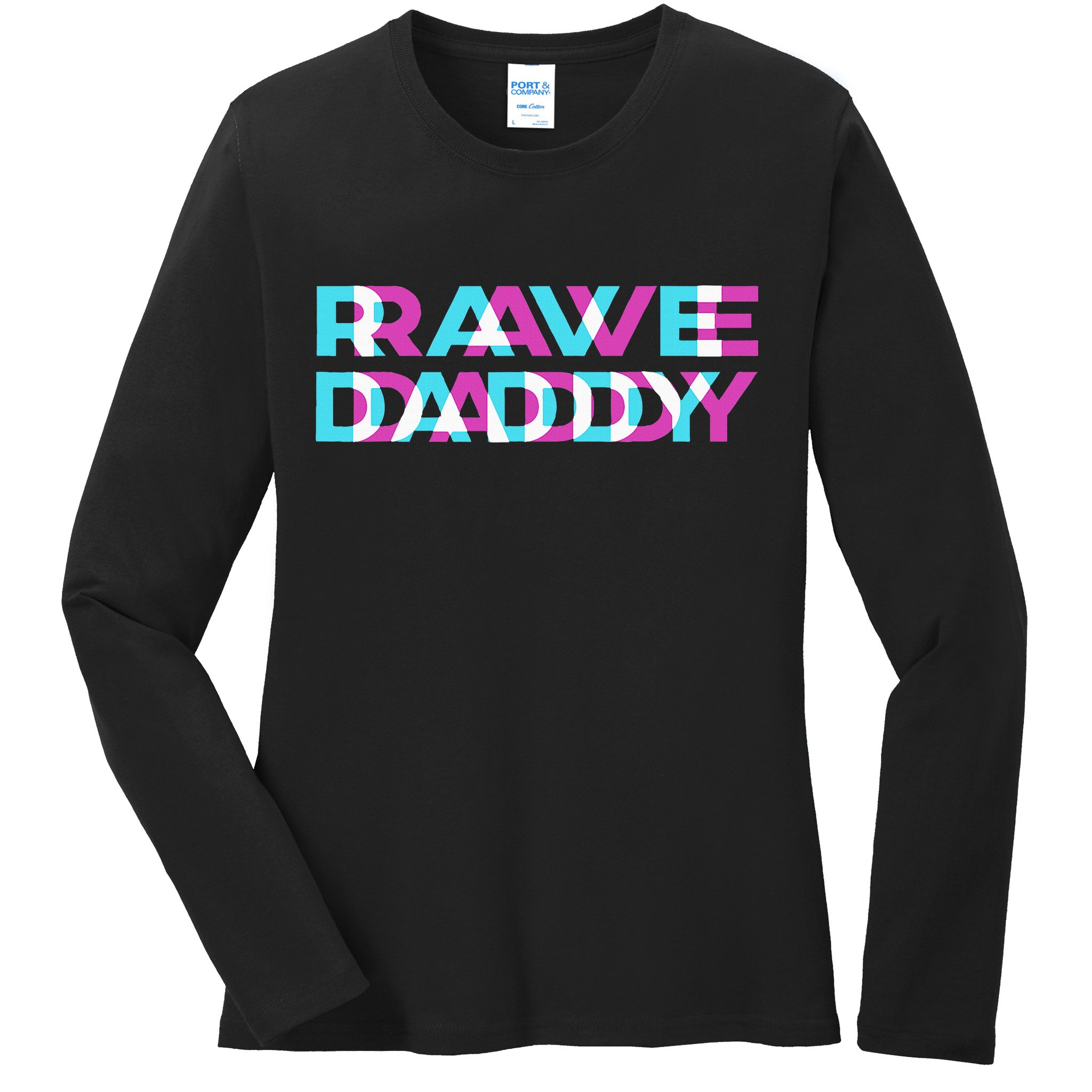 Rave Edm Daddy Music Festival Father Optical Trippy Illusion Ladies Long Sleeve Shirt