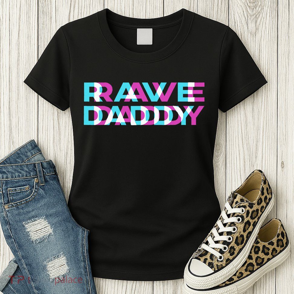 Rave Edm Daddy Music Festival Father Optical Trippy Illusion Womens T-Shirt