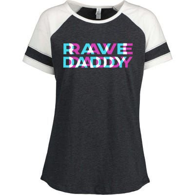 Rave Edm Daddy Music Festival Father Optical Trippy Illusion Enza Ladies Jersey Colorblock Tee