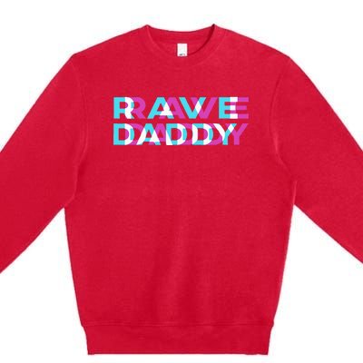 Rave Edm Daddy Music Festival Father Optical Trippy Illusion Premium Crewneck Sweatshirt