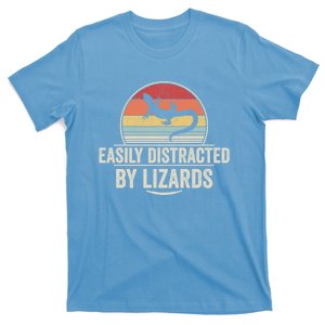 Retro Easily Distracted By Lizards Funny Lizard Lover Great Gift T-Shirt