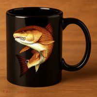 Redfish Swim 11oz C Handle Ceramic Mug