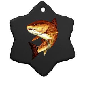 Redfish Swim Ceramic Star Ornament