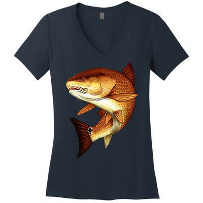 Redfish Swim Women's V-Neck T-Shirt