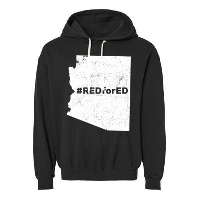 #RedForEd Distressed Red For Ed  Garment-Dyed Fleece Hoodie