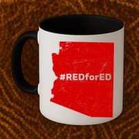 #RedForEd Distressed Red For Ed  Mug