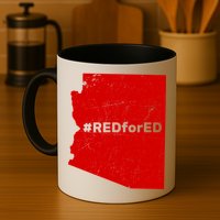#RedForEd Distressed Red For Ed  Mug