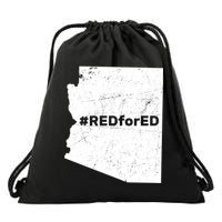 #RedForEd Distressed Red For Ed  Drawstring Bag