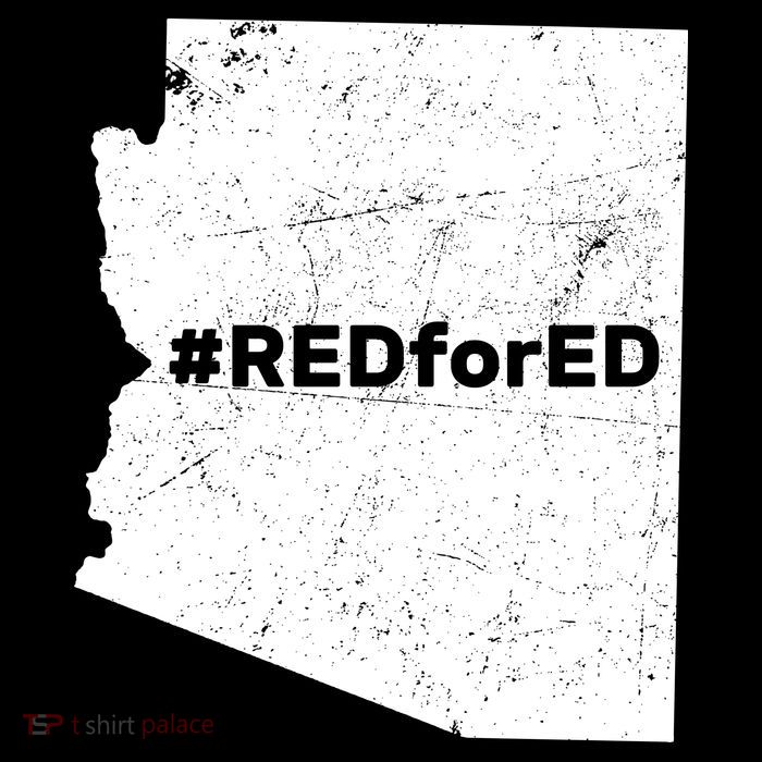 #RedForEd Distressed Red For Ed  Drawstring Bag
