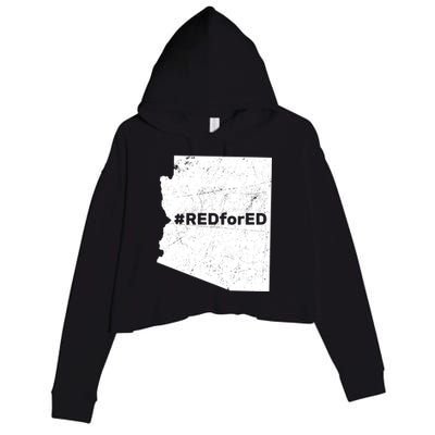 #RedForEd Distressed Red For Ed  Crop Fleece Hoodie