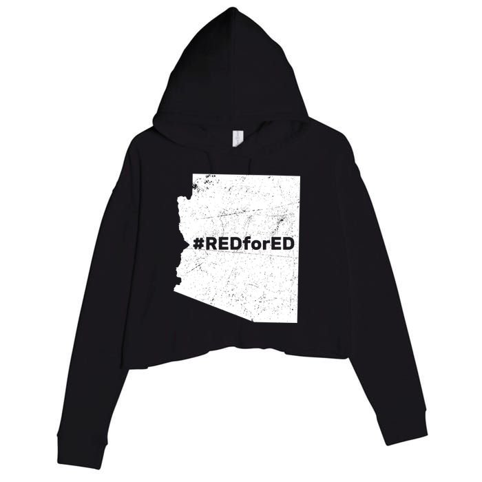 #RedForEd Distressed Red For Ed  Crop Fleece Hoodie