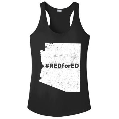 #RedForEd Distressed Red For Ed  Ladies PosiCharge Competitor Racerback Tank