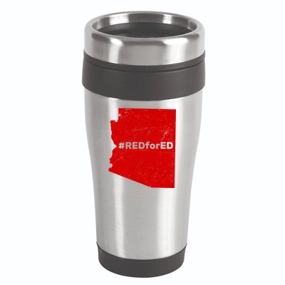 #RedForEd Distressed Red For Ed  16oz Travel Tumbler