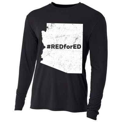 #RedForEd Distressed Red For Ed  Cooling Performance Long Sleeve Crew