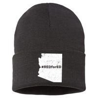 #RedForEd Distressed Red For Ed  Sustainable Knit Beanie