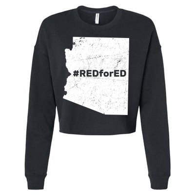 #RedForEd Distressed Red For Ed  Cropped Pullover Crew