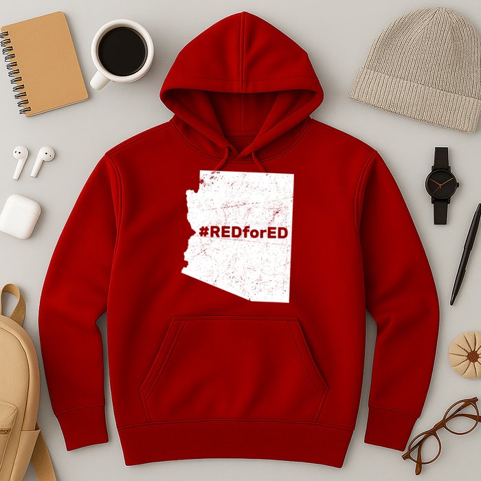 #RedForEd Distressed Red For Ed  Hoodie