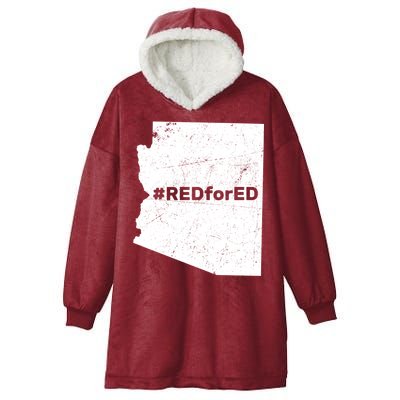 #RedForEd Distressed Red For Ed  Hooded Wearable Blanket