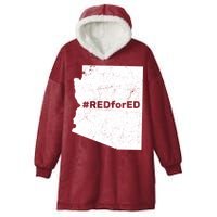 #RedForEd Distressed Red For Ed  Hooded Wearable Blanket