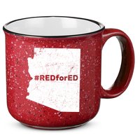 #RedForEd Distressed Red For Ed  15oz Campfire Ceramic Mug