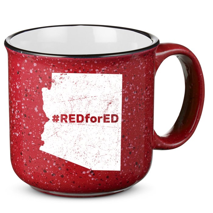 #RedForEd Distressed Red For Ed  15oz Campfire Ceramic Mug