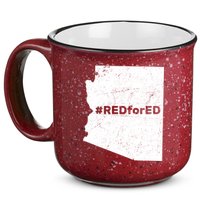 #RedForEd Distressed Red For Ed  15oz Campfire Ceramic Mug