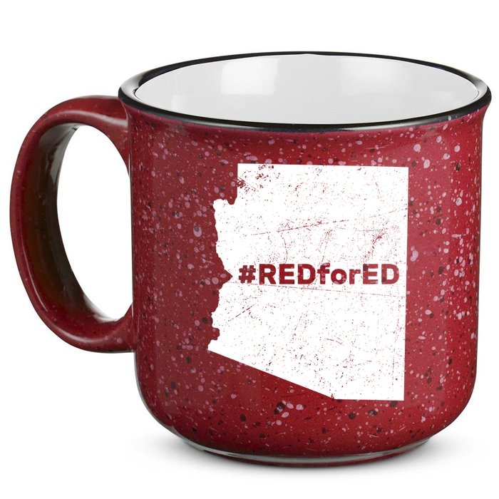 #RedForEd Distressed Red For Ed  15oz Campfire Ceramic Mug