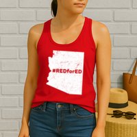 #RedForEd Distressed Red For Ed  Womens Tank Top