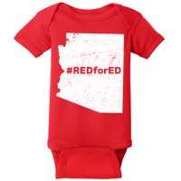 #RedForEd Distressed Red For Ed  Baby Bodysuit