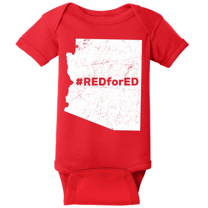 #RedForEd Distressed Red For Ed  Baby Bodysuit