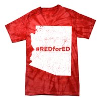#RedForEd Distressed Red For Ed  Tie-Dye T-Shirt