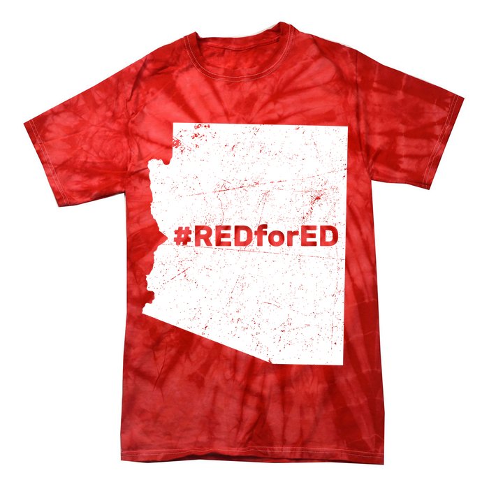 #RedForEd Distressed Red For Ed  Tie-Dye T-Shirt