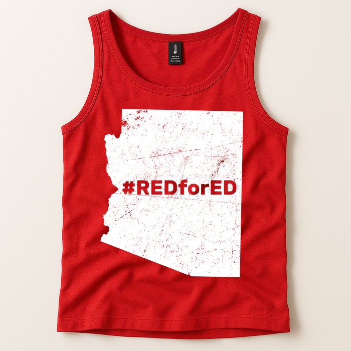 #RedForEd Distressed Red For Ed  Tank Top