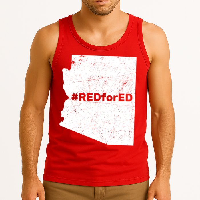 #RedForEd Distressed Red For Ed  Tank Top