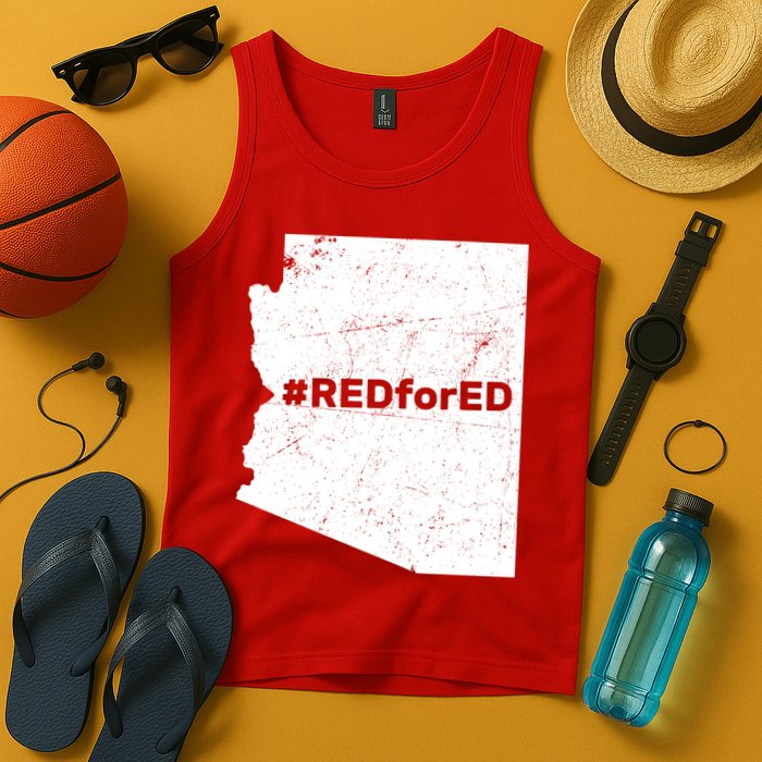 #RedForEd Distressed Red For Ed  Tank Top