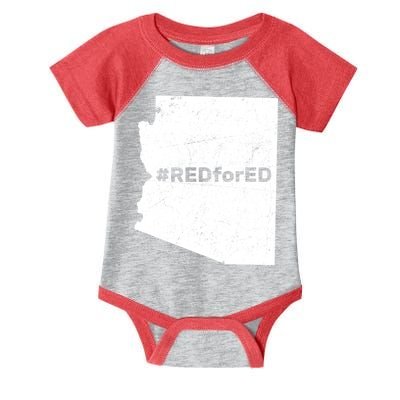 #RedForEd Distressed Red For Ed  Infant Baby Jersey Bodysuit