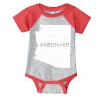 #RedForEd Distressed Red For Ed  Infant Baby Jersey Bodysuit