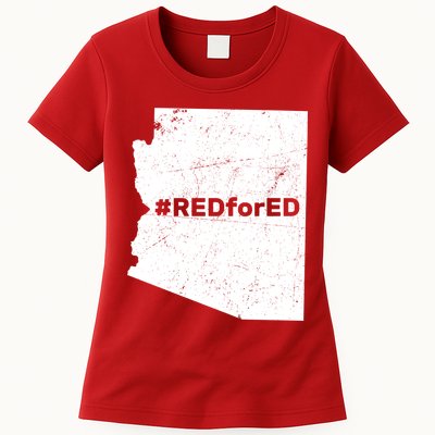 #RedForEd Distressed Red For Ed  Womens T-Shirt